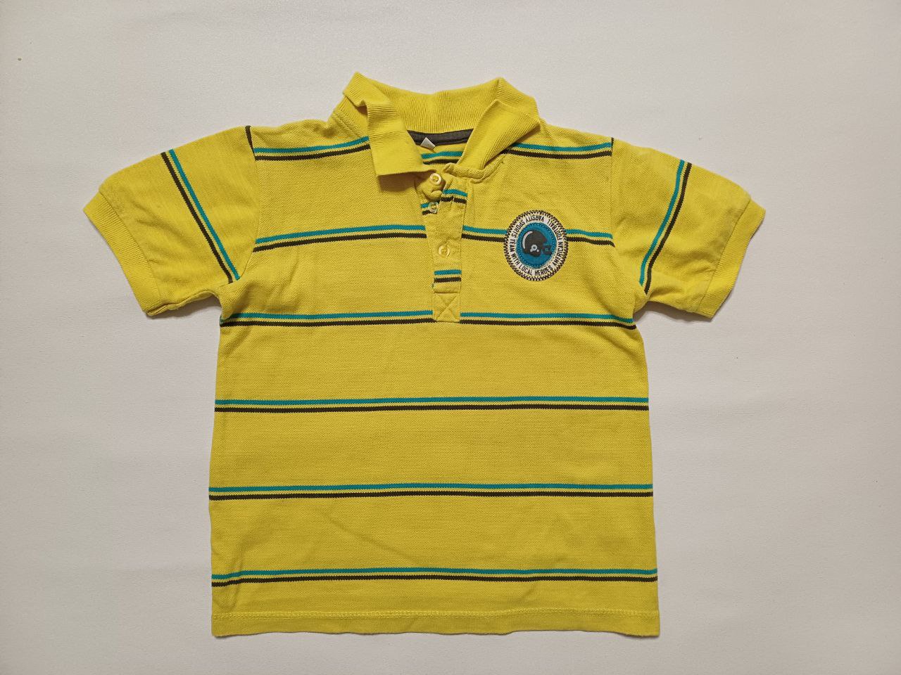 Футболка поло желтого цвета в полоску