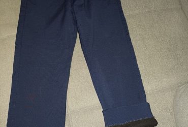 Брюки школьные утеплённые на флисе (синего цвета)