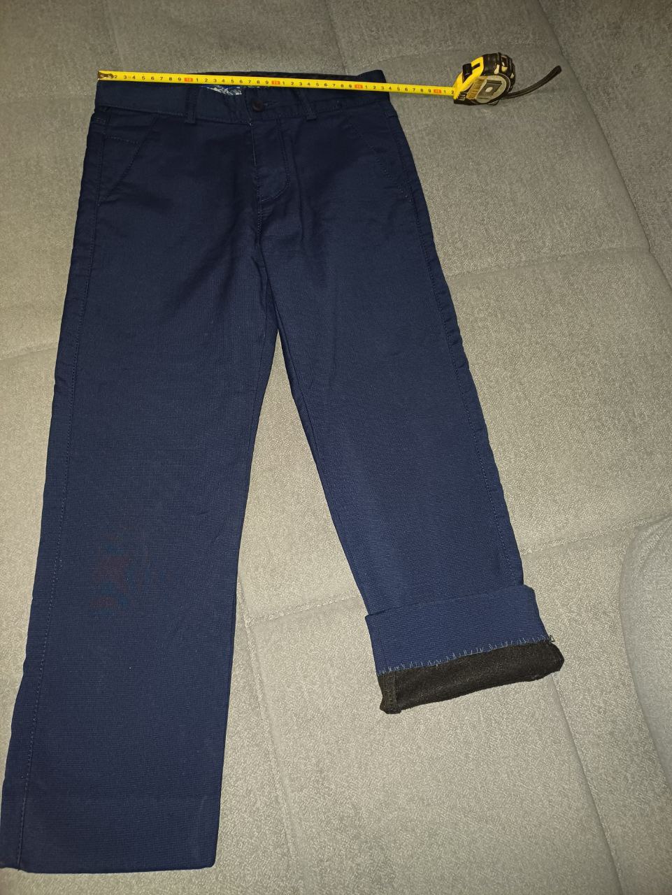 Брюки школьные утеплённые на флисе (синего цвета)